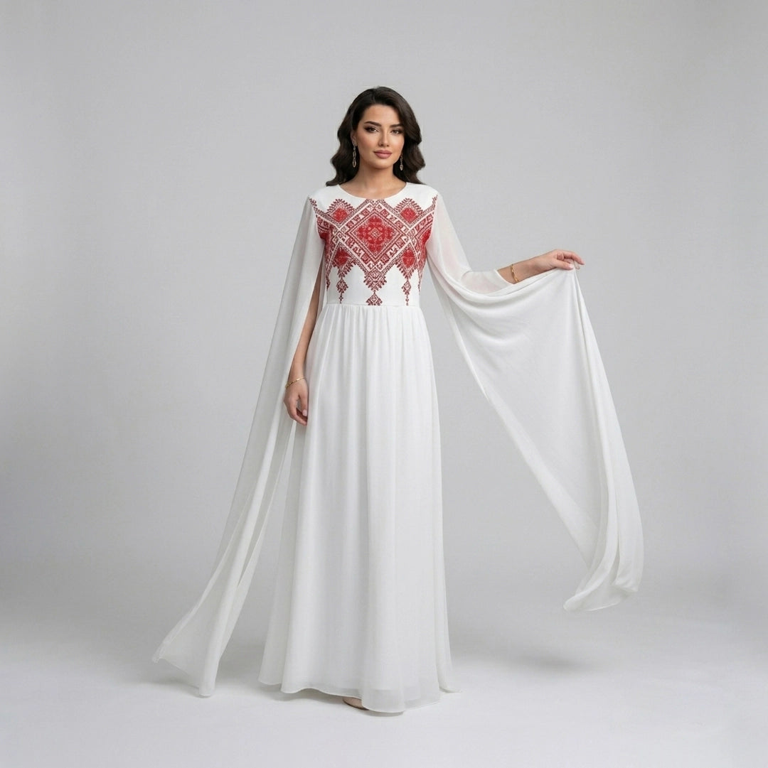 Elegant Evening Dress – Long Bubble Fabric Gown